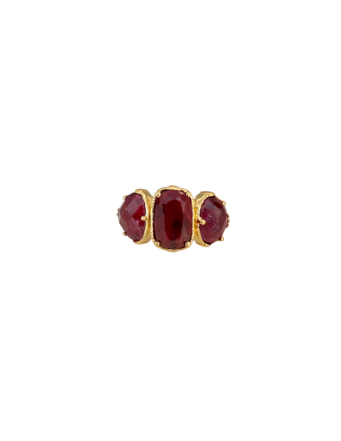 Bague 3 grosses pierres Sillimanite Rouge - Au Fil de LO ouvre sa boutique