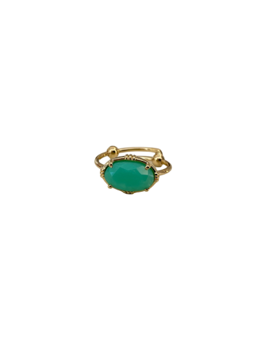 Petite bague ovale Chrysoprase - Au Fil de LO pas cheres