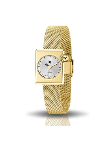 LIP - Montre Femme Mach 2000 Mini Square Dorée rembourrage situé sous